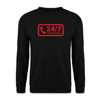 24/7 h Service - Unisex Pullover - Schwarz - Vorne - Alina (178cm) & Michal (187cm)