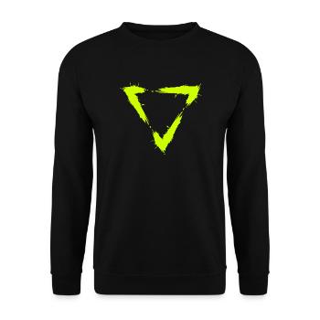 Symbol Dreieck Bürste Design Neu Gelb - Unisex Pullover - Schwarz - Vorne - Alina (178cm) & Michal (187cm)
