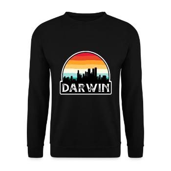 Darwin Australien Flagge Skyline Reisesouvenir - Unisex Pullover - Schwarz - Vorne - Alina (178cm) & Michal (187cm)