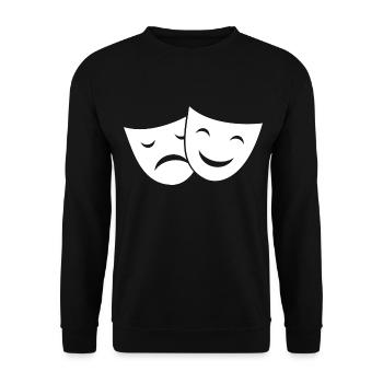 Theatermasken Kontrast Duo - Unisex Pullover - Schwarz - Vorne - Alina (178cm) & Michal (187cm)