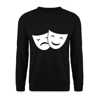 Theatermasken Kontrast Duo - Unisex Pullover - Schwarz - Vorne - Alina (178cm) & Michal (187cm)