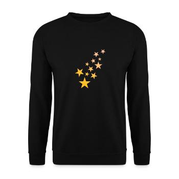 Star asterisk pattern starry sky - Unisex Sweatshirt - black - Front - Alina (178cm) & Michal (187cm)