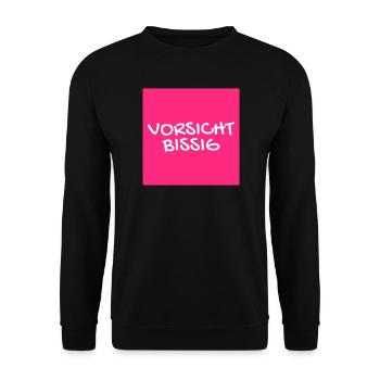 Vorsicht Bissig Mundschutz Nasenschutz - Unisex Pullover - Schwarz - Vorne - Alina (178cm) & Michal (187cm)