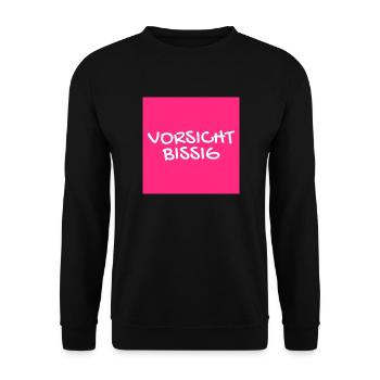 Vorsicht Bissig Mundschutz Nasenschutz - Unisex Pullover - Schwarz - Vorne - Alina (178cm) & Michal (187cm)