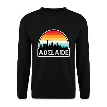 Adelaide Australien Flagge Skyline Reise-Souvenir - Unisex Pullover - Schwarz - Vorne - Alina (178cm) & Michal (187cm)