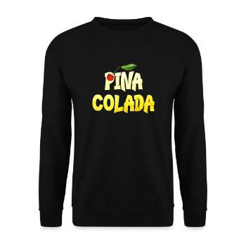 Pina Colada Ananas Kokos Rum mit Kirsche - Unisex Pullover - Schwarz - Vorne - Alina (178cm) & Michal (187cm)