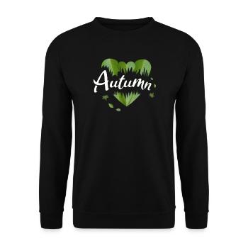 Herbst goldener Herbst Blätter - Unisex Pullover - Schwarz - Vorne - Alina (178cm) & Michal (187cm)