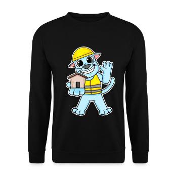 Cadeau de construction de maison de chat constructeur - Sweat-shirt Unisexe - noir - Devant - Alina (178cm) & Michal (187cm)
