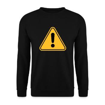 Warnzeichen / Ausrufezeichen - Unisex Pullover - Schwarz - Vorne - Alina (178cm) & Michal (187cm)