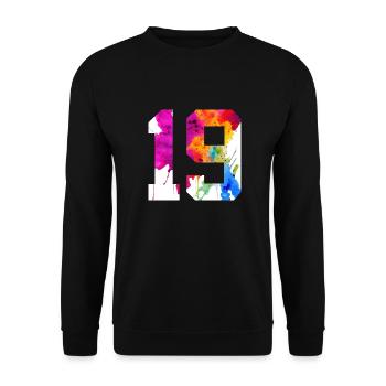 NUMMER 19 JAHRE ALT 19. GEBURTSTAG - Unisex Pullover - Schwarz - Vorne - Alina (178cm) & Michal (187cm)