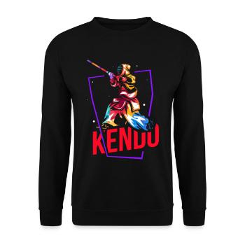 Disziplinierter Kendo Schwertkampf - Unisex Pullover - Schwarz - Vorne - Alina (178cm) & Michal (187cm)