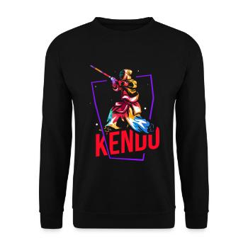 Disziplinierter Kendo Schwertkampf - Unisex Pullover - Schwarz - Vorne - Alina (178cm) & Michal (187cm)