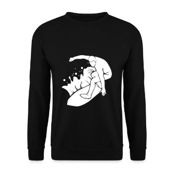 Surfer Surfen - Unisex Pullover - Schwarz - Vorne - Alina (178cm) & Michal (187cm)