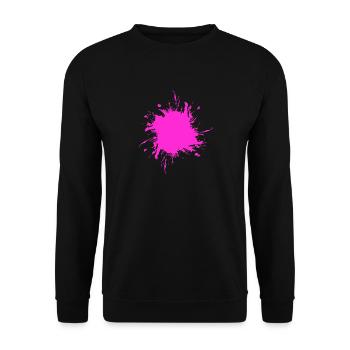 Fleck Farbe Gespritzt Schmutz schmutzig Pink - Unisex Pullover - Schwarz - Vorne - Alina (178cm) & Michal (187cm)