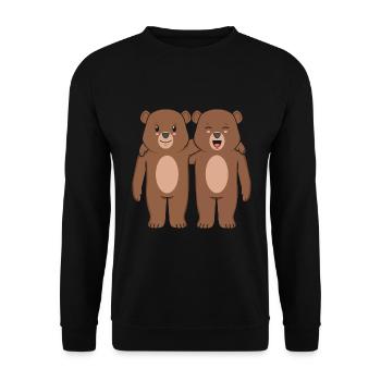 Bären - Unisex Pullover - Schwarz - Vorne - Alina (178cm) & Michal (187cm)