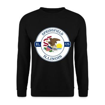 Springfield Illinois Flagge USA Souvenir Abzeichen - Unisex Pullover - Schwarz - Vorne - Alina (178cm) & Michal (187cm)