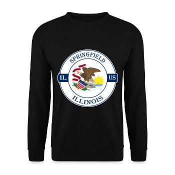 Springfield Illinois Flagge USA Souvenir Abzeichen - Unisex Pullover - Schwarz - Vorne - Alina (178cm) & Michal (187cm)
