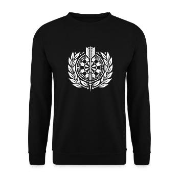 Dart Sport Logo - Unisex Pullover - Schwarz - Vorne - Alina (178cm) & Michal (187cm)