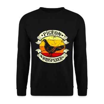 Pigeon - Unisex Pullover - Schwarz - Vorne - Alina (178cm) & Michal (187cm)