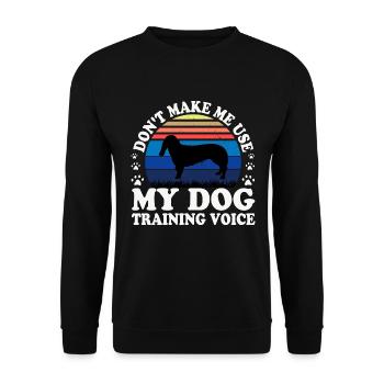 Basset Bleu De Gascogne Hund Silhouette Retro Sonne - Unisex Pullover - Schwarz - Vorne - Alina (178cm) & Michal (187cm)