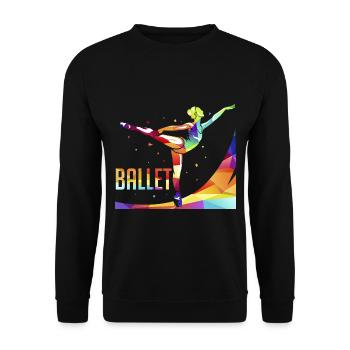 Graziöse Ballett Primaballerina - Unisex Pullover - Schwarz - Vorne - Alina (178cm) & Michal (187cm)