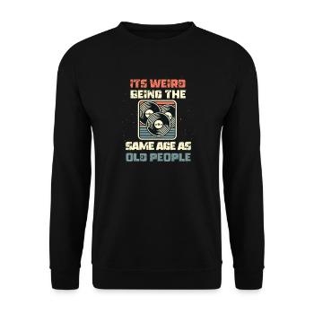 Jahrgang | Klassisch | Klassisch | Alt - Unisex Pullover - Schwarz - Vorne - Alina (178cm) & Michal (187cm)