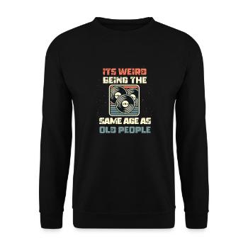 Jahrgang | Klassisch | Klassisch | Alt - Unisex Pullover - Schwarz - Vorne - Alina (178cm) & Michal (187cm)