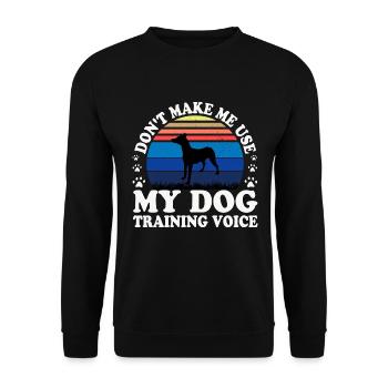Andalusischer Laufhund Hundeliebhaber Silhouette Retro Sonnenuntergang - Unisex Pullover - Schwarz - Vorne - Alina (178cm) & Michal (187cm)