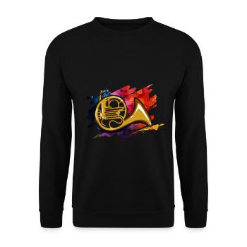 Goldenes Waldhorn Blaskapelle - Unisex Pullover - Schwarz - Vorne - Alina (178cm) & Michal (187cm)