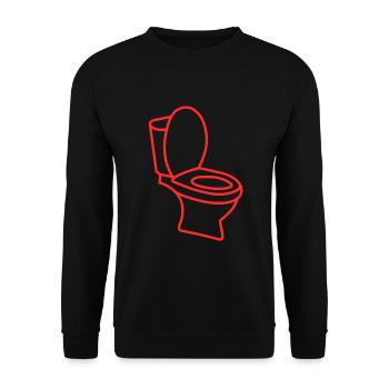 Klo WC Toilette Humor Geschenk - Unisex Pullover - Schwarz - Vorne - Alina (178cm) & Michal (187cm)