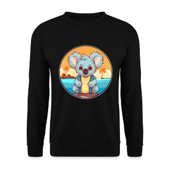 Koala Aquarell Cartoon Kawaii Clipart Tier - Unisex Pullover - Schwarz - Vorne - Alina (178cm) & Michal (187cm)