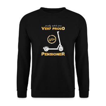 Rentner Rente mobil - Unisex Pullover - Schwarz - Vorne - Alina (178cm) & Michal (187cm)
