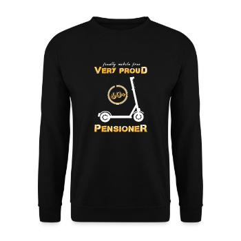 Rentner Rente mobil - Unisex Pullover - Schwarz - Vorne - Alina (178cm) & Michal (187cm)