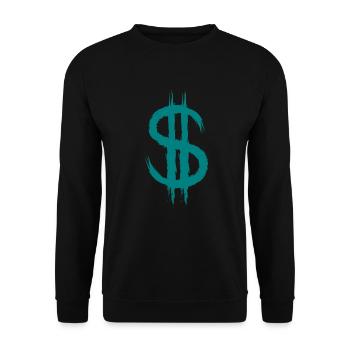 Dollarzeichen Dollar Zeichen Geld Bürste Geschenk - Unisex Pullover - Schwarz - Vorne - Alina (178cm) & Michal (187cm)
