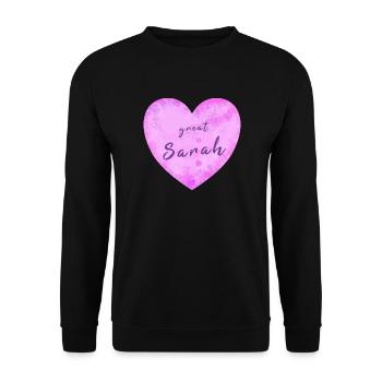 Sarah - Unisex Pullover - Schwarz - Vorne - Alina (178cm) & Michal (187cm)