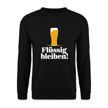 Flüssgig bleiben - Unisex Pullover - Schwarz - Vorne - Alina (178cm) & Michal (187cm)
