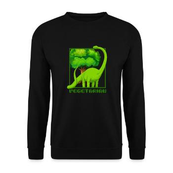 Dinosaurier Brachiosaurus - Unisex Pullover - Schwarz - Vorne - Alina (178cm) & Michal (187cm)