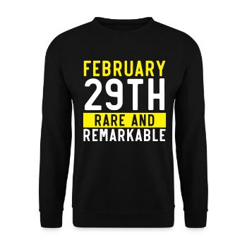 Happy Birthday Schaltjahr 29. Februar Schalttag - Unisex Pullover - Schwarz - Vorne - Alina (178cm) & Michal (187cm)