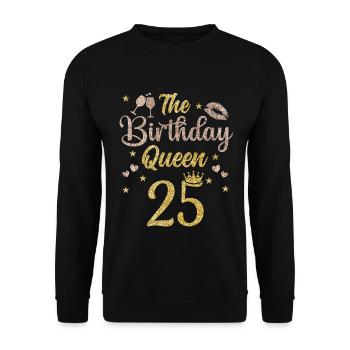 25.Geburtstag Königin 25 Jahre Fünfundzwanzig - Unisex Pullover - Schwarz - Vorne - Alina (178cm) & Michal (187cm)