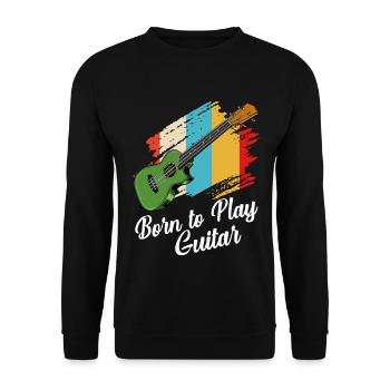 Né pour jouer de la guitare - Sweat-shirt Unisexe - noir - Devant - Alina (178cm) & Michal (187cm)