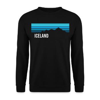 Island Iceland Geysir Fjorde Vulkan - Unisex Pullover - Schwarz - Vorne - Alina (178cm) & Michal (187cm)