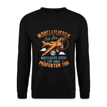 Modellfliegen - Unisex Pullover - Schwarz - Vorne - Alina (178cm) & Michal (187cm)