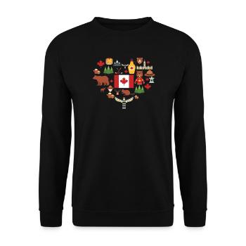 Toronto Eishockey Canada Herz - Unisex Pullover - Schwarz - Vorne - Alina (178cm) & Michal (187cm)