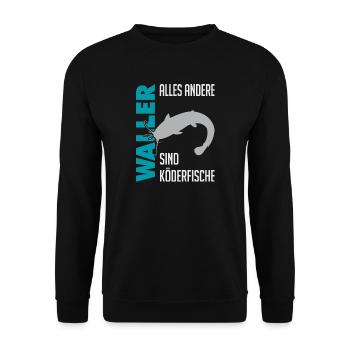 Wels fischen Kampf mit dem starken Wels - Unisex Pullover - Schwarz - Vorne - Alina (178cm) & Michal (187cm)