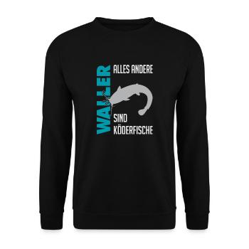 Wels fischen Kampf mit dem starken Wels - Unisex Pullover - Schwarz - Vorne - Alina (178cm) & Michal (187cm)