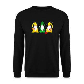 Wichtel wichteln Weihnachten - Unisex Pullover - Schwarz - Vorne - Alina (178cm) & Michal (187cm)