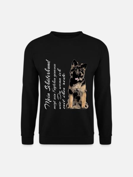 Deutscher Schäferhund neigt Köpfchen - Unisex Pullover - Schwarz