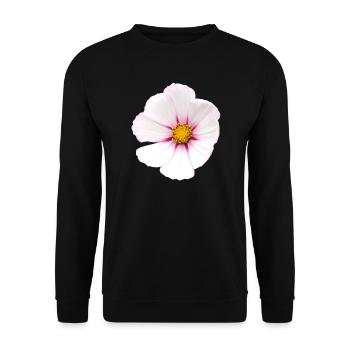 weiße Blume Cosmea - Unisex Pullover - Schwarz - Vorne - Alina (178cm) & Michal (187cm)