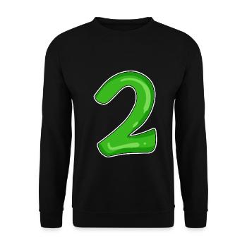 Numéro 2 vert - Sweat-shirt Unisexe - noir - Devant - Alina (178cm) & Michal (187cm)