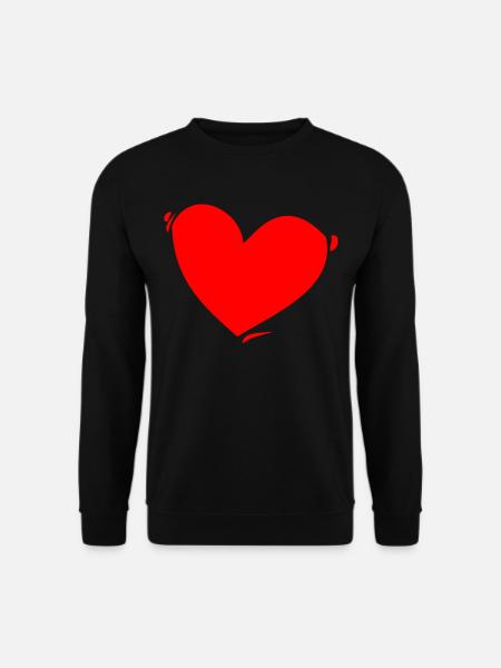 Rotes Herz - Unisex Pullover - Schwarz